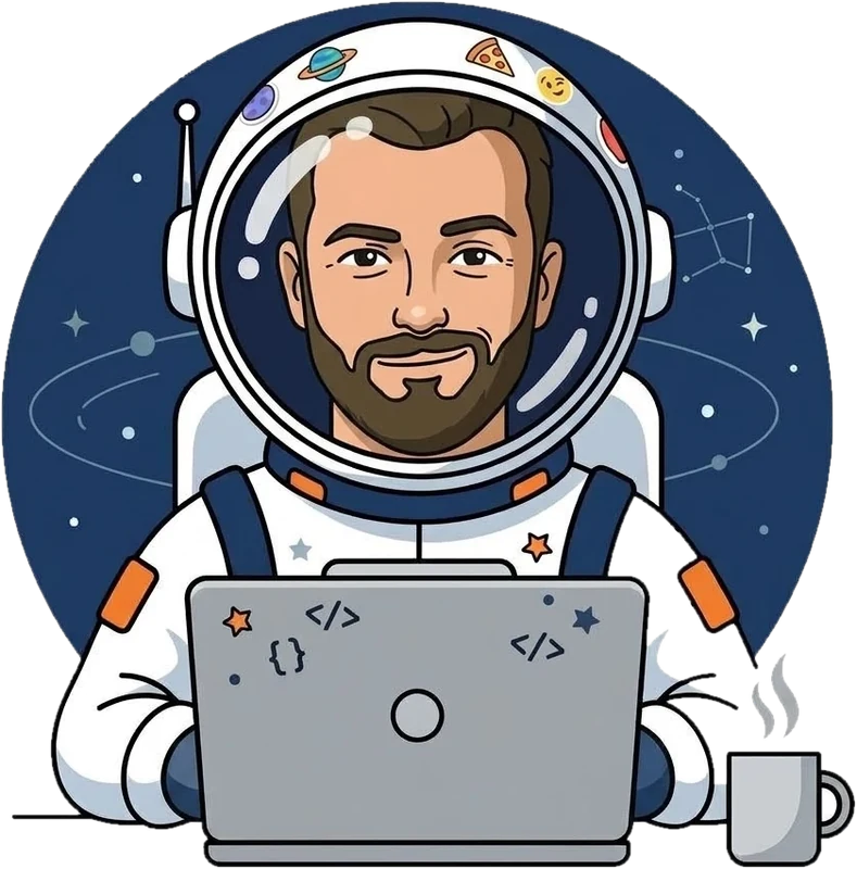 Illustration de François Bossuet en astronaute, fondateur de Major Tom Studio